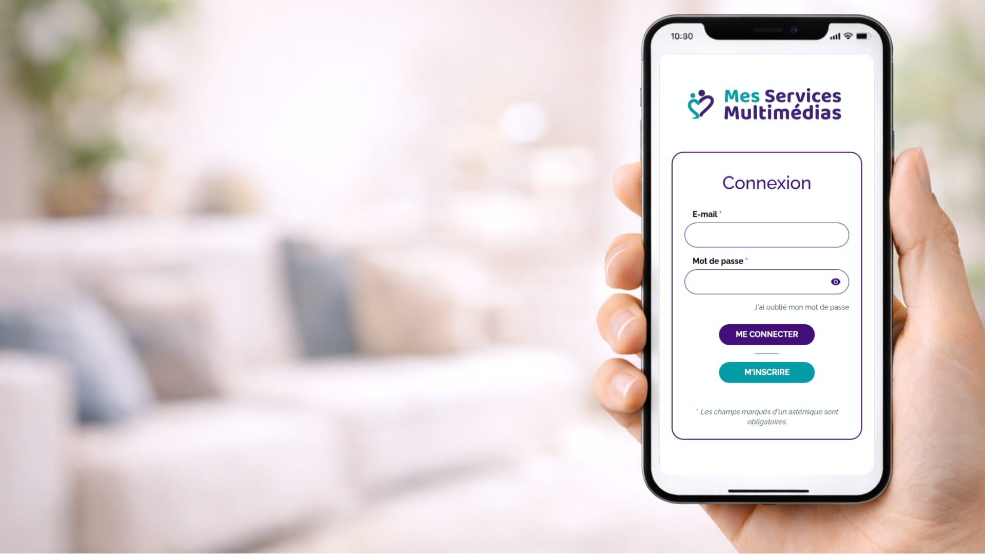 Téléphone affichant l'application Services multimédia