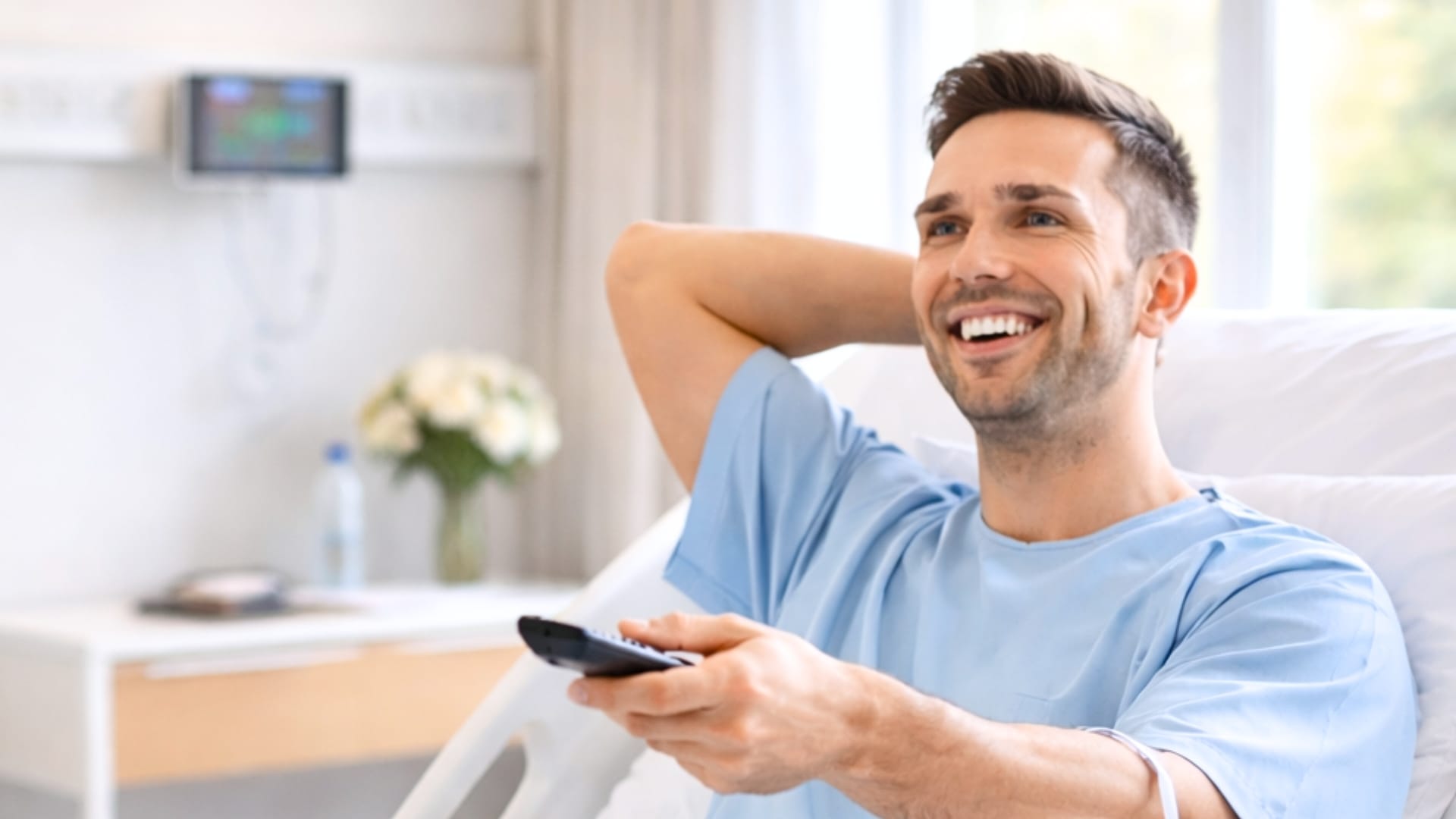 Patient qui regarde la télévision