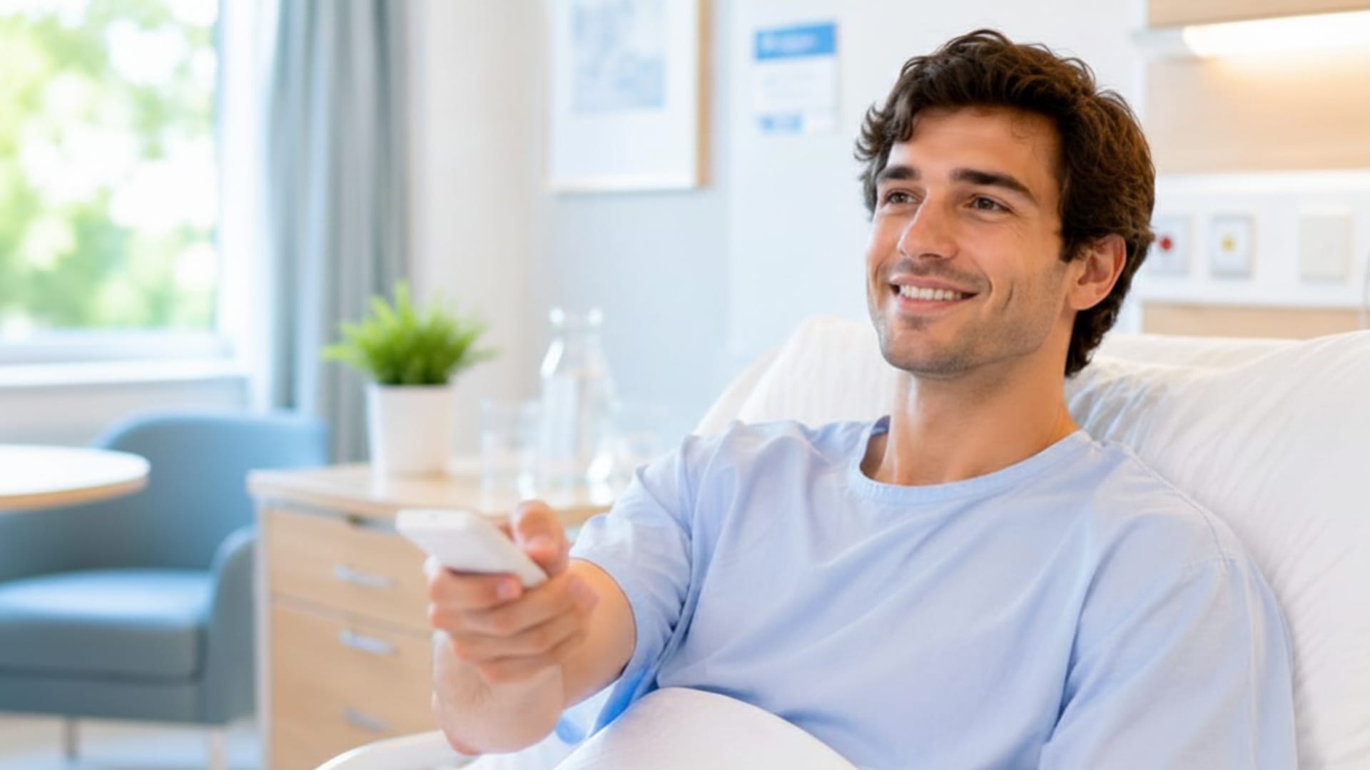 Patient qui regarde la télévision